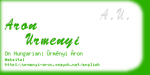 aron urmenyi business card