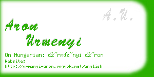 aron urmenyi business card
